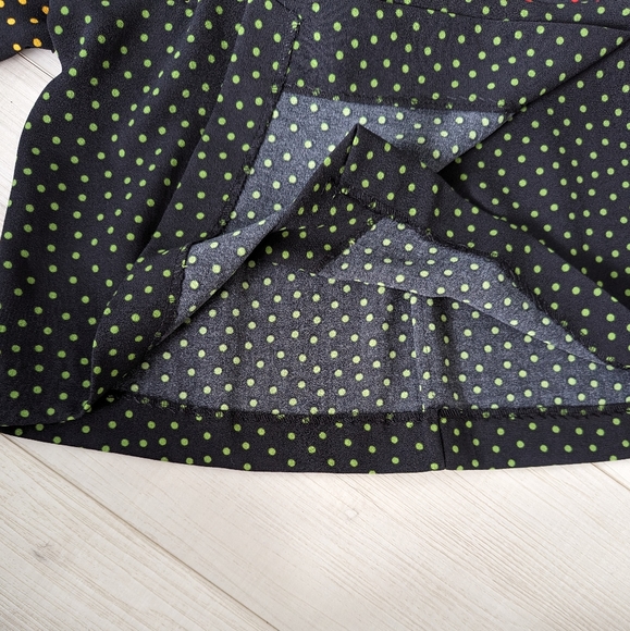 Zara polka dot multi color wrap top with tie crepe - Picture 11 of 11